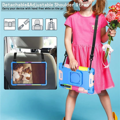 For Samsung Galaxy Tab S9+ / Tab S9 FE+ Case Rotating Kickstand Tablet Cover with Shoulder Strap