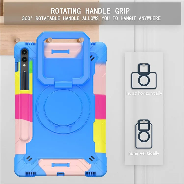 For Samsung Galaxy Tab S9+ / Tab S9 FE+ Case Rotating Kickstand Tablet Cover with Shoulder Strap