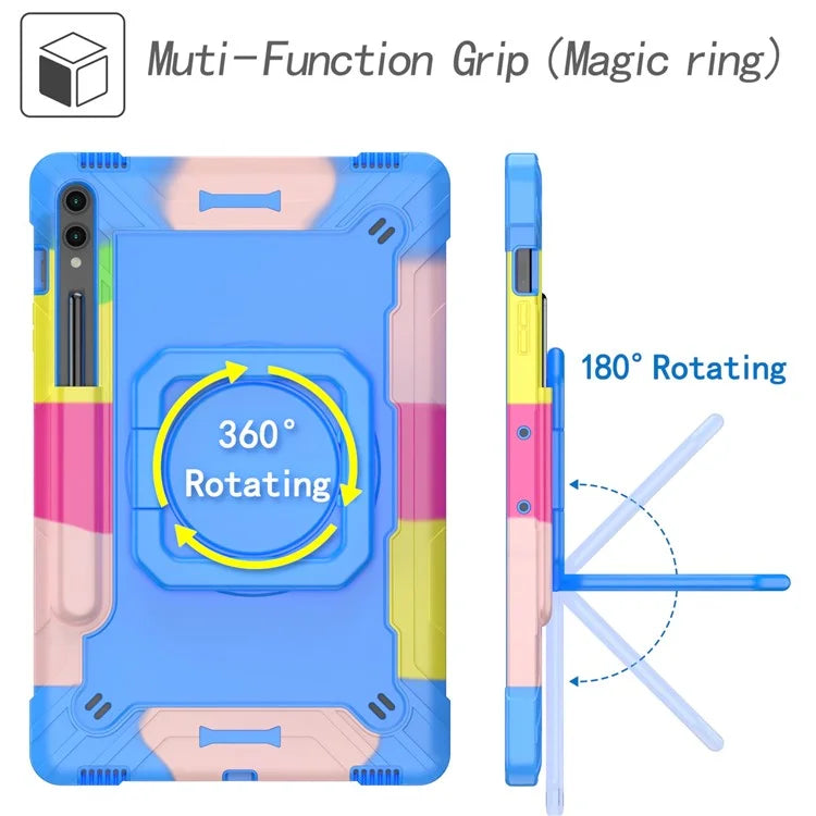 For Samsung Galaxy Tab S9+ / Tab S9 FE+ Case Rotating Kickstand Tablet Cover with Shoulder Strap