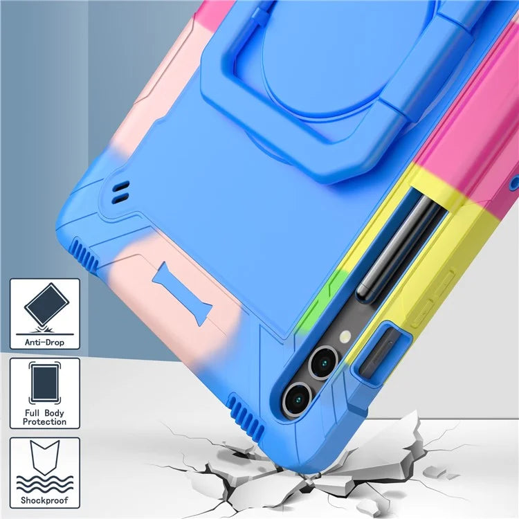 For Samsung Galaxy Tab S9+ / Tab S9 FE+ Case Rotating Kickstand Tablet Cover with Shoulder Strap