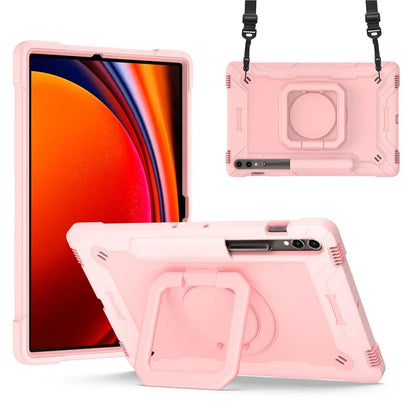 For Samsung Galaxy Tab S9+ / Tab S9 FE+ Case Rotating Kickstand Tablet Cover with Shoulder Strap