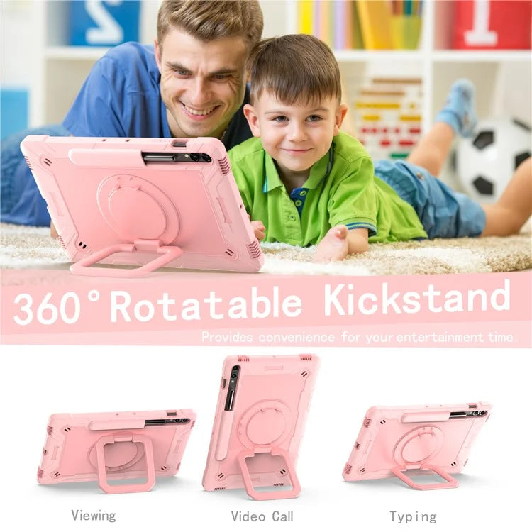 For Samsung Galaxy Tab S9+ / Tab S9 FE+ Case Rotating Kickstand Tablet Cover with Shoulder Strap