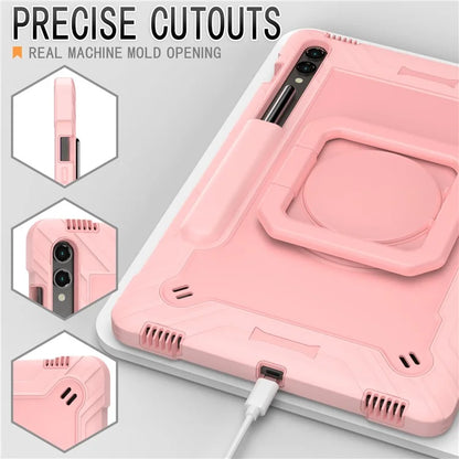For Samsung Galaxy Tab S9+ / Tab S9 FE+ Case Rotating Kickstand Tablet Cover with Shoulder Strap