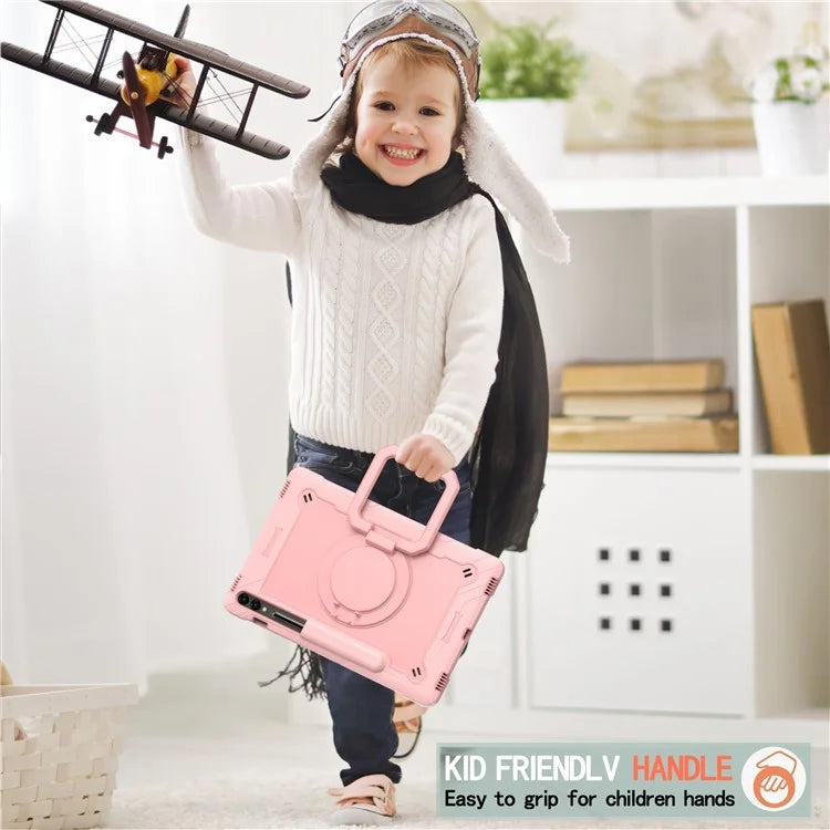 For Samsung Galaxy Tab S9+ / Tab S9 FE+ Case Rotating Kickstand Tablet Cover with Shoulder Strap