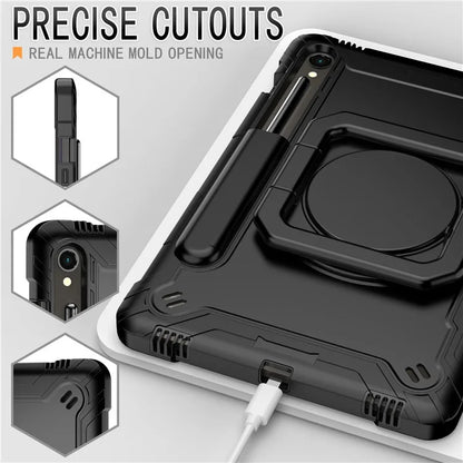 For Samsung Galaxy Tab S9 / Tab S9 FE Tablet Case Rotating Kickstand Protective Cover with Shoulder Strap