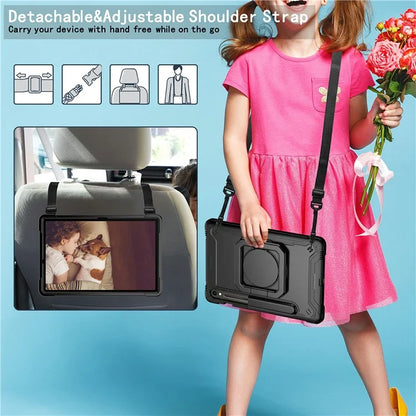 For Samsung Galaxy Tab S9 / Tab S9 FE Tablet Case Rotating Kickstand Protective Cover with Shoulder Strap