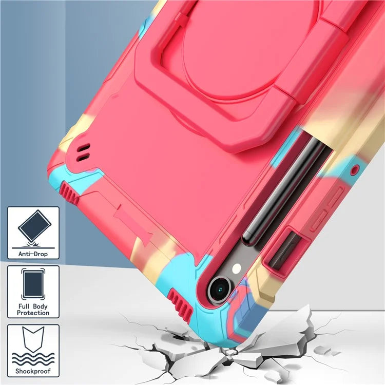 For Samsung Galaxy Tab S9 / Tab S9 FE Tablet Case Rotating Kickstand Protective Cover with Shoulder Strap