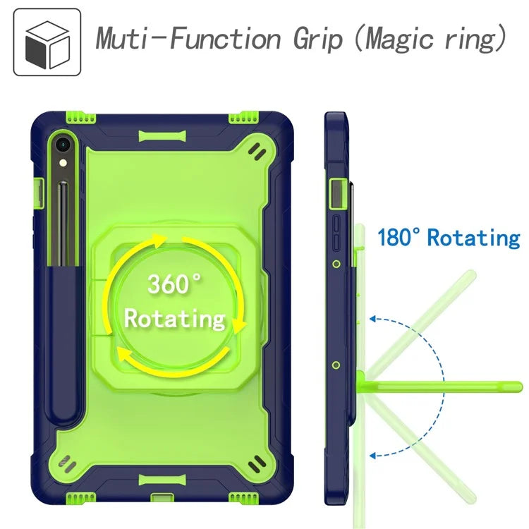 For Samsung Galaxy Tab S9 / Tab S9 FE Tablet Case Rotating Kickstand Protective Cover with Shoulder Strap