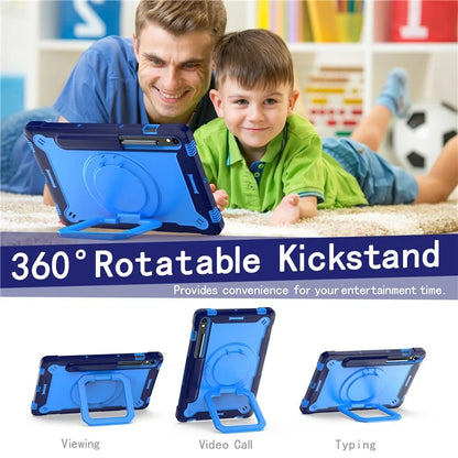 For Samsung Galaxy Tab S9 / Tab S9 FE Tablet Case Rotating Kickstand Protective Cover with Shoulder Strap