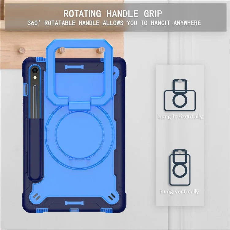 For Samsung Galaxy Tab S9 / Tab S9 FE Tablet Case Rotating Kickstand Protective Cover with Shoulder Strap