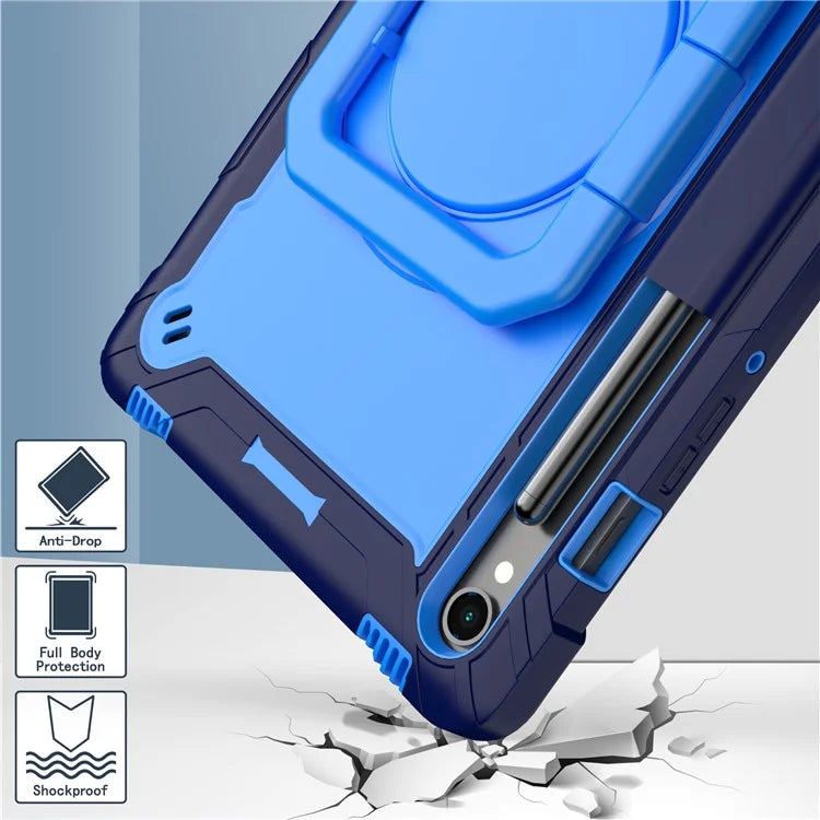 For Samsung Galaxy Tab S9 / Tab S9 FE Tablet Case Rotating Kickstand Protective Cover with Shoulder Strap