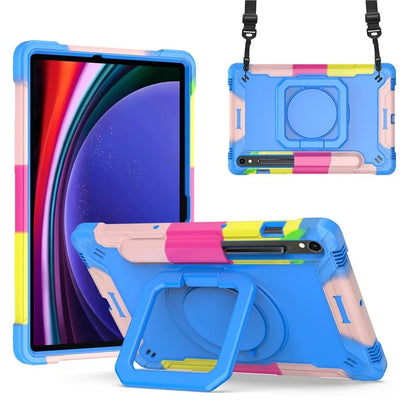For Samsung Galaxy Tab S9 / Tab S9 FE Tablet Case Rotating Kickstand Protective Cover with Shoulder Strap