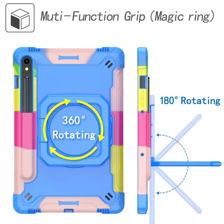 For Samsung Galaxy Tab S9 / Tab S9 FE Tablet Case Rotating Kickstand Protective Cover with Shoulder Strap