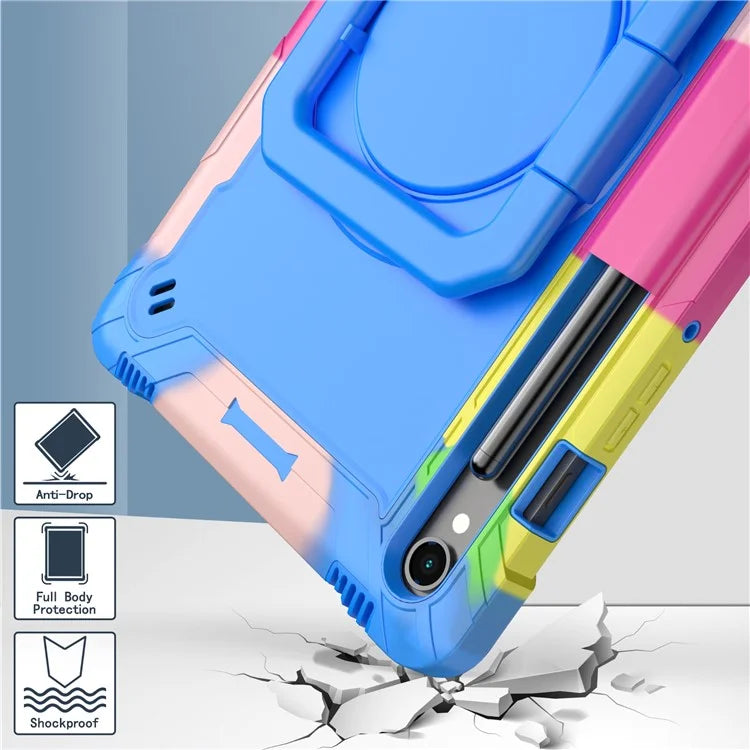 For Samsung Galaxy Tab S9 / Tab S9 FE Tablet Case Rotating Kickstand Protective Cover with Shoulder Strap