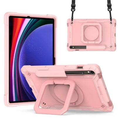 For Samsung Galaxy Tab S9 / Tab S9 FE Tablet Case Rotating Kickstand Protective Cover with Shoulder Strap