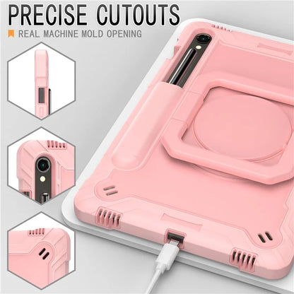 For Samsung Galaxy Tab S9 / Tab S9 FE Tablet Case Rotating Kickstand Protective Cover with Shoulder Strap