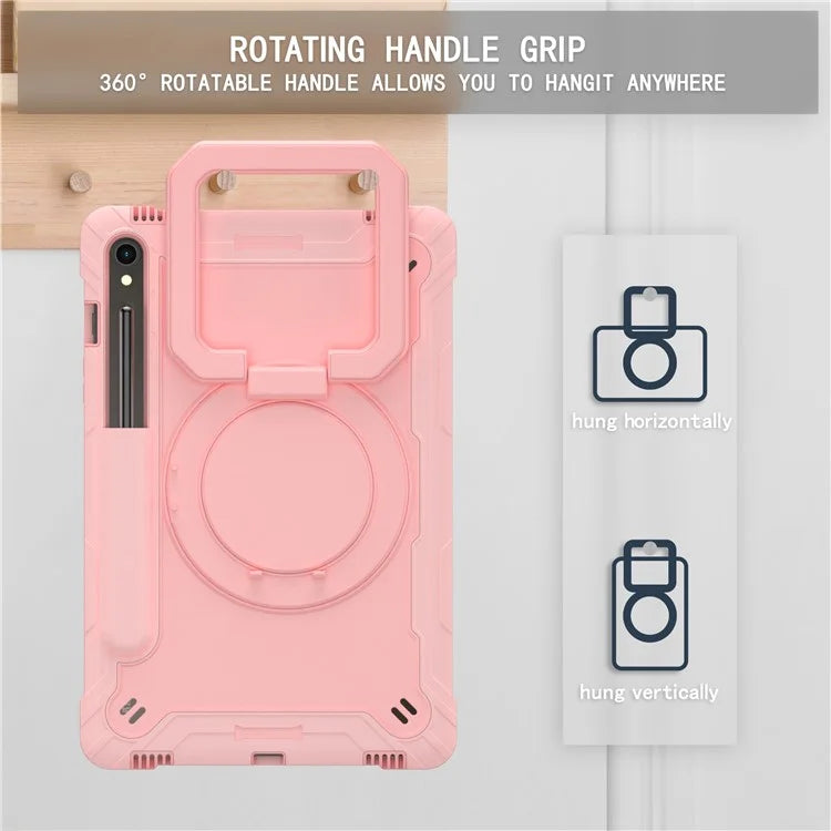 For Samsung Galaxy Tab S9 / Tab S9 FE Tablet Case Rotating Kickstand Protective Cover with Shoulder Strap