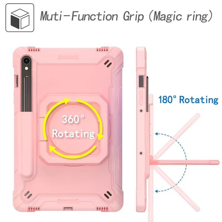 For Samsung Galaxy Tab S9 / Tab S9 FE Tablet Case Rotating Kickstand Protective Cover with Shoulder Strap