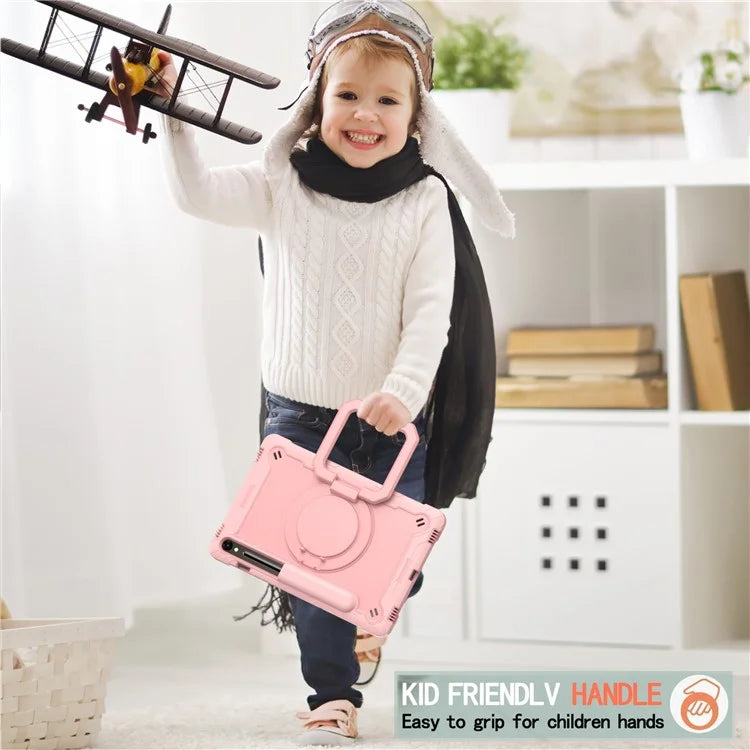 For Samsung Galaxy Tab S9 / Tab S9 FE Tablet Case Rotating Kickstand Protective Cover with Shoulder Strap