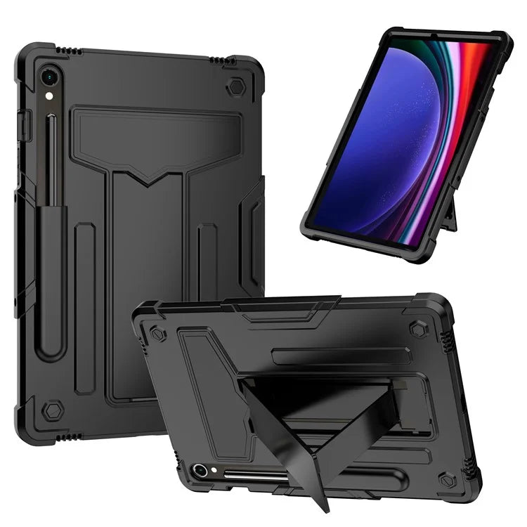 For Samsung Galaxy Tab S9 / Tab S9 FE Protective Case T-Shaped Kickstand PC+Silicone Tablet Cover