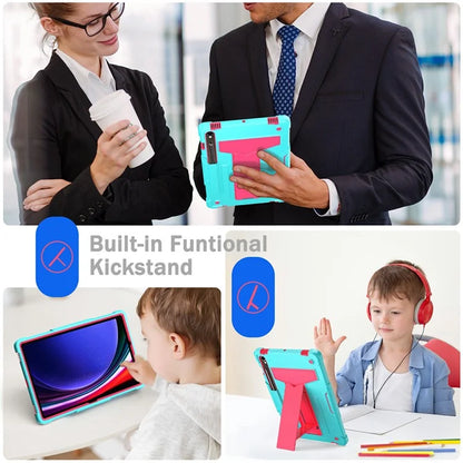 For Samsung Galaxy Tab S9 / Tab S9 FE Protective Case T-Shaped Kickstand PC+Silicone Tablet Cover