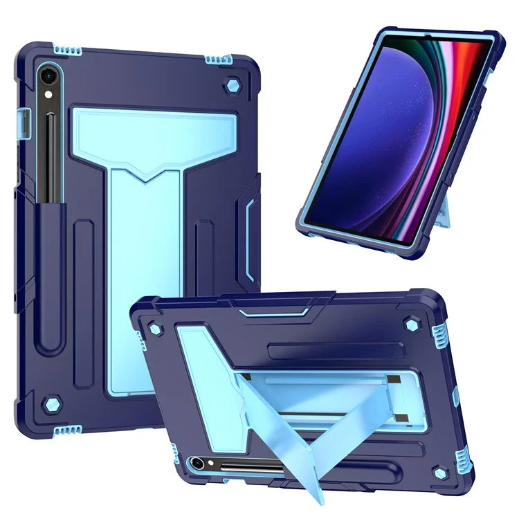 For Samsung Galaxy Tab S9 / Tab S9 FE Protective Case T-Shaped Kickstand PC+Silicone Tablet Cover