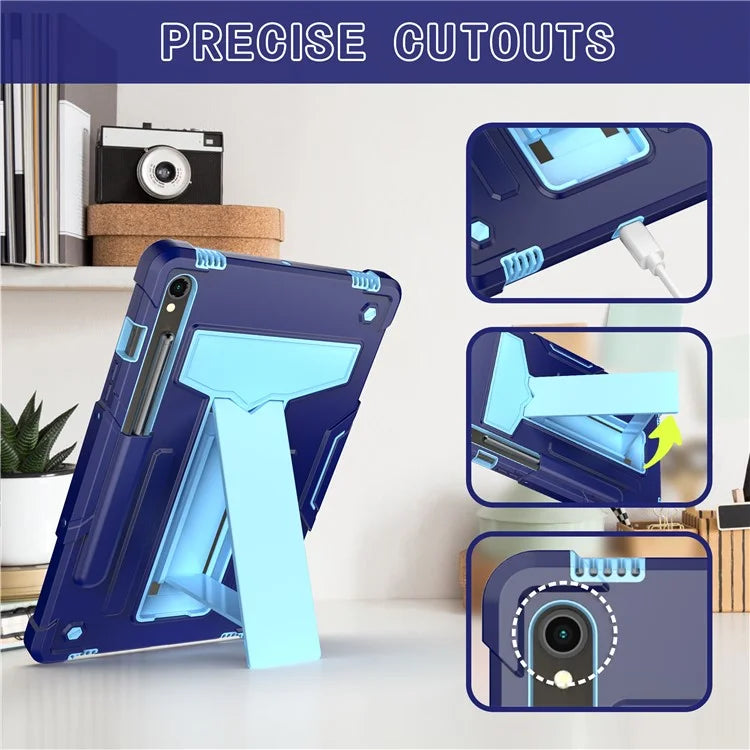 For Samsung Galaxy Tab S9 / Tab S9 FE Protective Case T-Shaped Kickstand PC+Silicone Tablet Cover