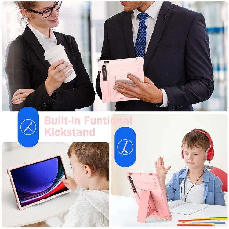 For Samsung Galaxy Tab S9 / Tab S9 FE Protective Case T-Shaped Kickstand PC+Silicone Tablet Cover
