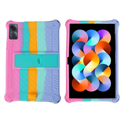 For Xiaomi Redmi Pad SE Case PC+Silicone Tablet Kickstand Cover with Shoulder Strap