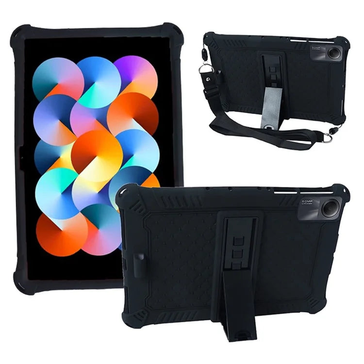 For Xiaomi Redmi Pad SE Case PC+Silicone Tablet Kickstand Cover with Shoulder Strap