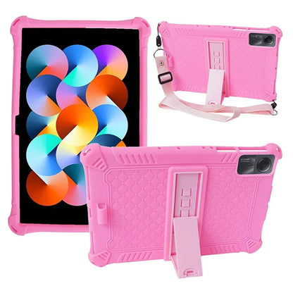 For Xiaomi Redmi Pad SE Case PC+Silicone Tablet Kickstand Cover with Shoulder Strap