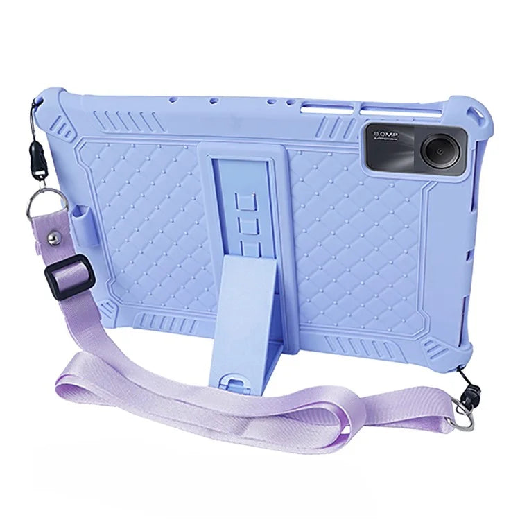 For Xiaomi Redmi Pad SE Case PC+Silicone Tablet Kickstand Cover with Shoulder Strap