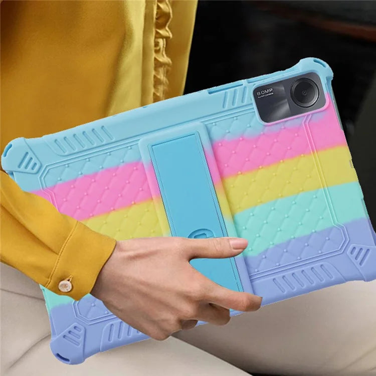 For Xiaomi Redmi Pad SE Case PC+Silicone Tablet Kickstand Cover with Shoulder Strap