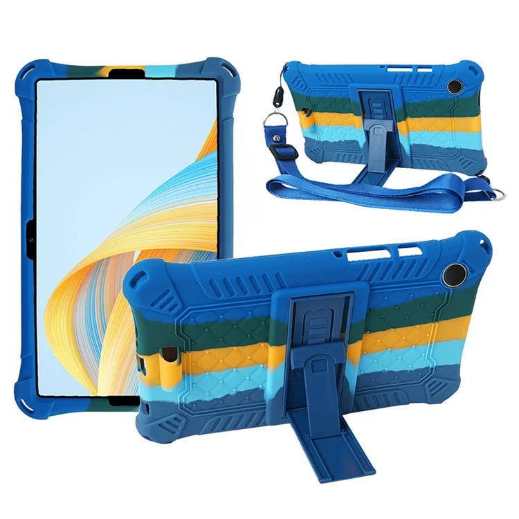 For Samsung Galaxy Tab A9 Case Anti-drop PC+Silicone Tablet Cover with Shoulder Strap