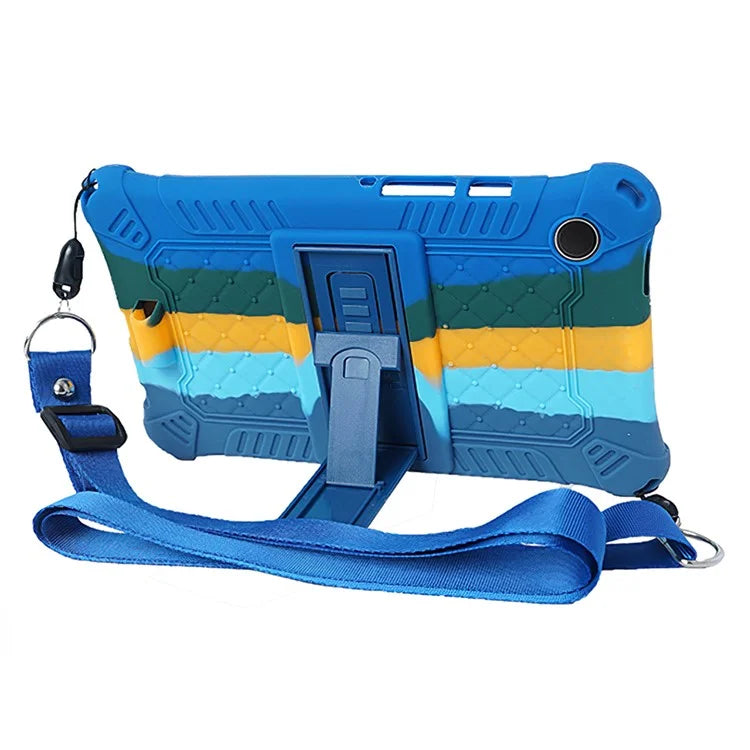 For Samsung Galaxy Tab A9 Case Anti-drop PC+Silicone Tablet Cover with Shoulder Strap