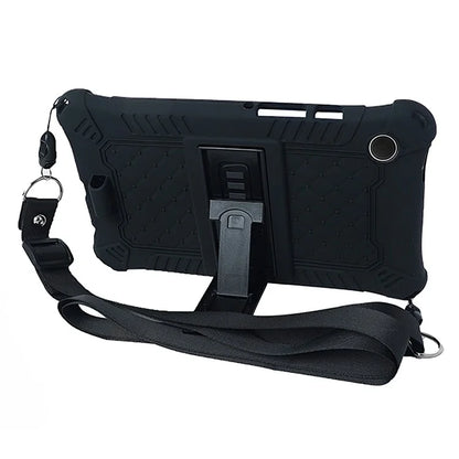For Samsung Galaxy Tab A9 Case Anti-drop PC+Silicone Tablet Cover with Shoulder Strap