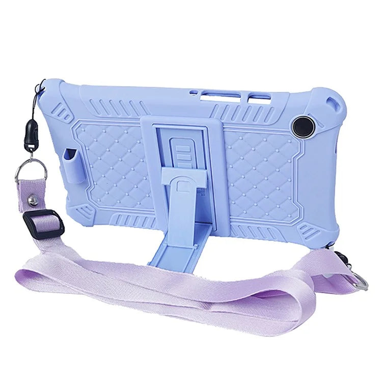 For Samsung Galaxy Tab A9 Case Anti-drop PC+Silicone Tablet Cover with Shoulder Strap