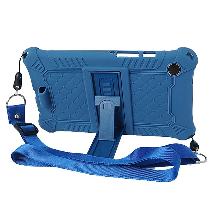 For Samsung Galaxy Tab A9 Case Anti-drop PC+Silicone Tablet Cover with Shoulder Strap
