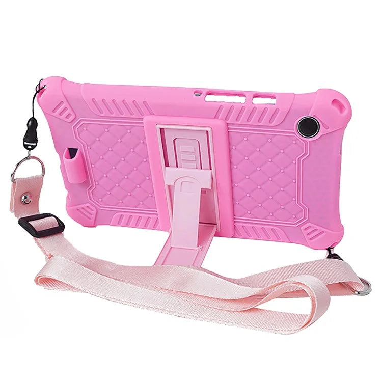 For Samsung Galaxy Tab A9 Case Anti-drop PC+Silicone Tablet Cover with Shoulder Strap
