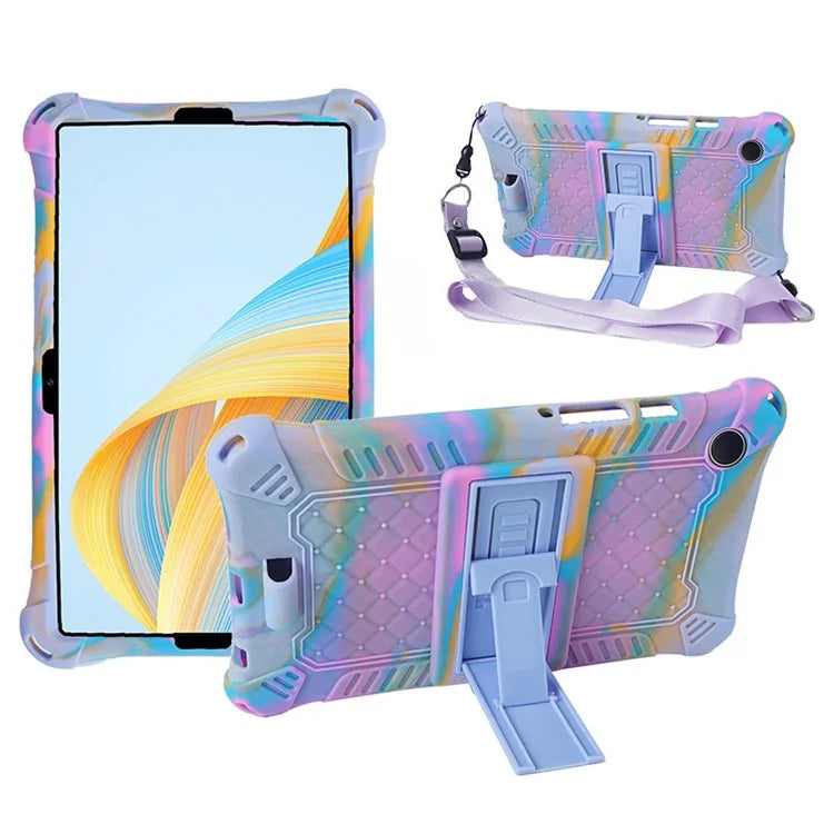 For Samsung Galaxy Tab A9 Case Anti-drop PC+Silicone Tablet Cover with Shoulder Strap