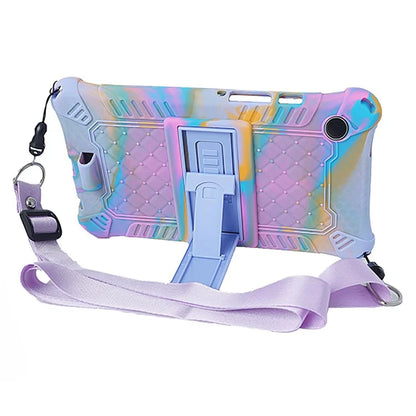 For Samsung Galaxy Tab A9 Case Anti-drop PC+Silicone Tablet Cover with Shoulder Strap