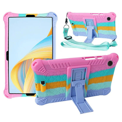 For Samsung Galaxy Tab A9 Case Anti-drop PC+Silicone Tablet Cover with Shoulder Strap