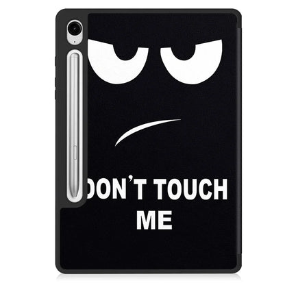 For Samsung Galaxy Tab S9 FE / Tab S9 Case Leather Pattern Printing Smart Tablet Cover with Pencil Holder