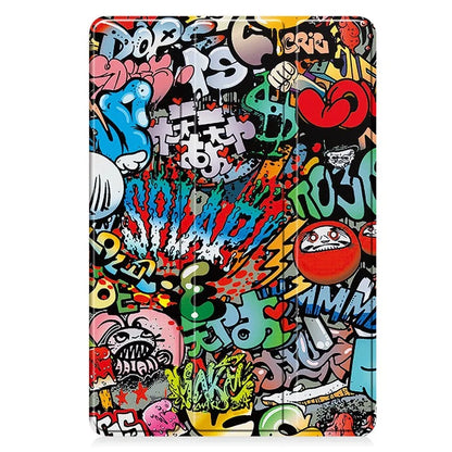 For Samsung Galaxy Tab S9 FE / Tab S9 Case Leather Pattern Printing Smart Tablet Cover with Pencil Holder