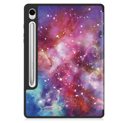 For Samsung Galaxy Tab S9 FE / Tab S9 Case Leather Pattern Printing Smart Tablet Cover with Pencil Holder