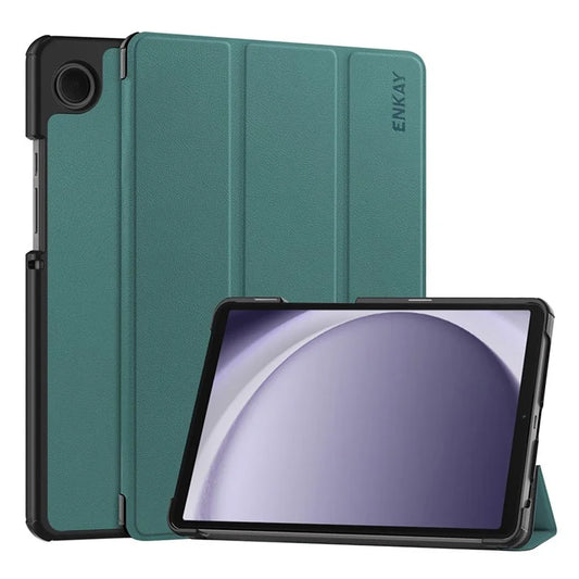 ENKAY HAT PRINCE For Samsung Galaxy Tab A9 Trifold Stand Smart Cover PU Leather+PC Tablet Case