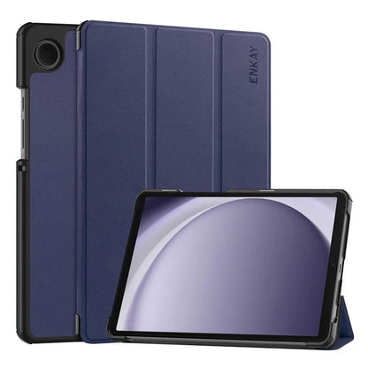 ENKAY HAT PRINCE For Samsung Galaxy Tab A9 Trifold Stand Smart Cover PU Leather+PC Tablet Case