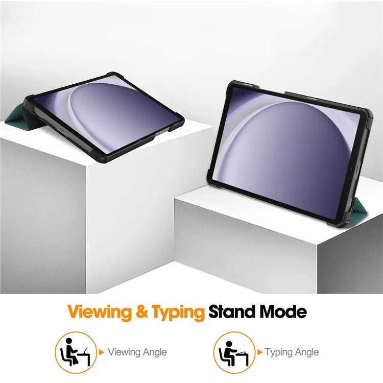 ENKAY HAT PRINCE For Samsung Galaxy Tab A9 Trifold Stand Smart Cover PU Leather+PC Tablet Case