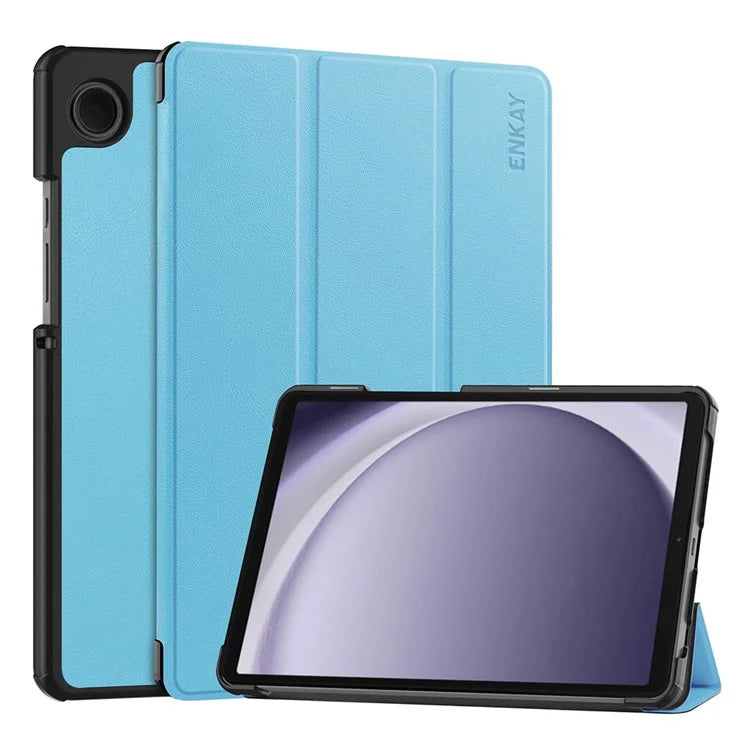 ENKAY HAT PRINCE For Samsung Galaxy Tab A9 Trifold Stand Smart Cover PU Leather+PC Tablet Case