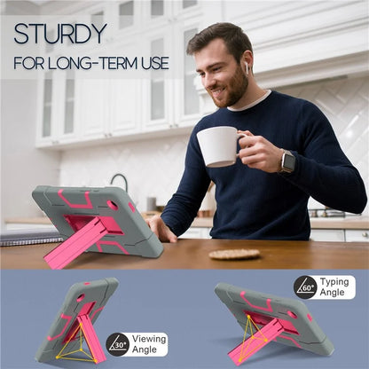 For Samsung Galaxy Tab A9 Kickstand Case Silicone + PC Dual Color Tablet Cover